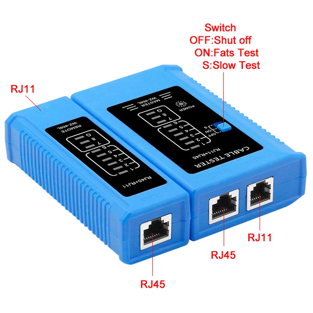 Кабельный тестер RJ45 lan профессиональный для сетевых кабелей RJ11 RJ12 CAT5 CAT6 UTP LAN