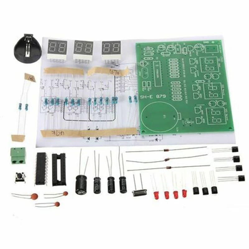 AT89C2051 6 цифровой светодиодный дисплей электронные часы DIY Kit приемник для Arduino Flux |