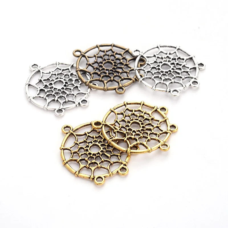 10 шт. Ретро Синий Серебряный медный Ловец снов кулон в виде Ловца Шарм ювелирные