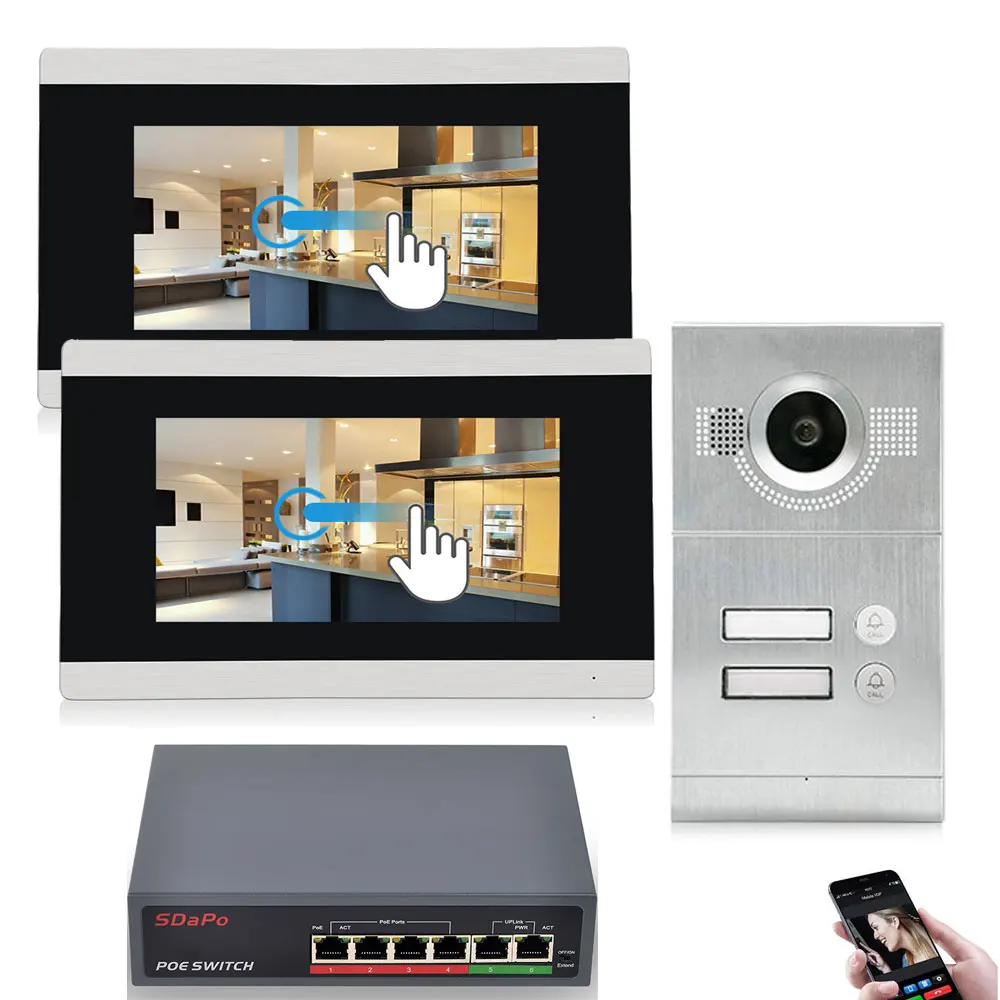 Домашний домофон Системы Беспроводной Wi Fi беспроводная IP видео дверной звонок 7