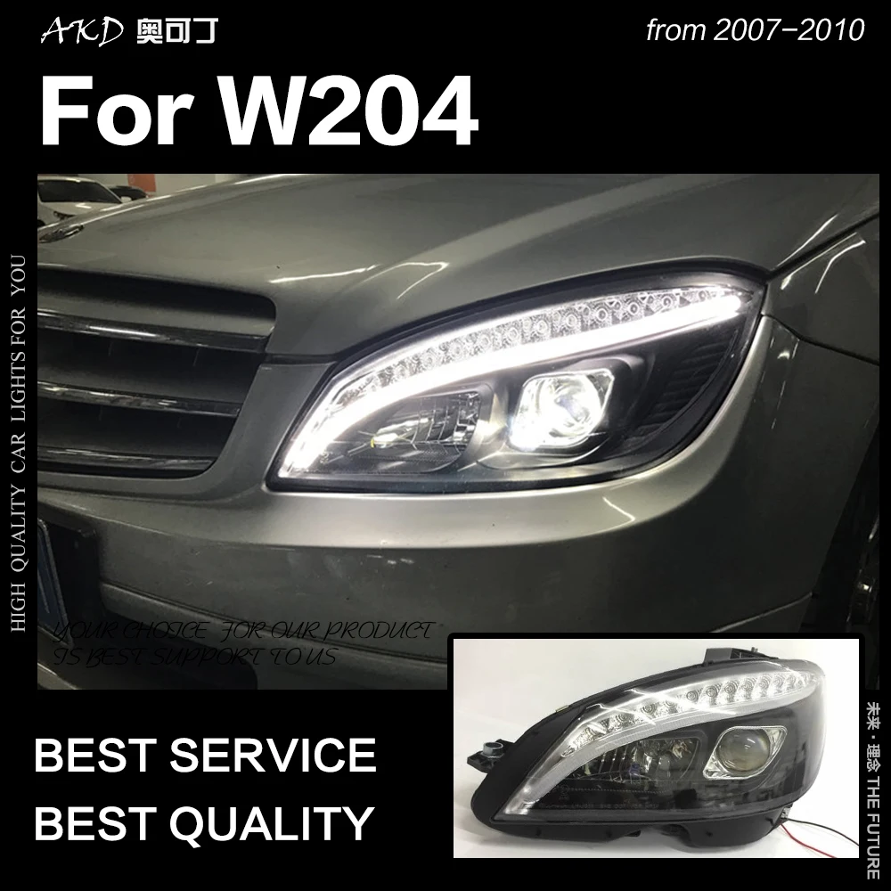 АКД стайлинга автомобилей Фара для Benz W204 фары 2007 2010 C300 C260 C200 светодиодный задний