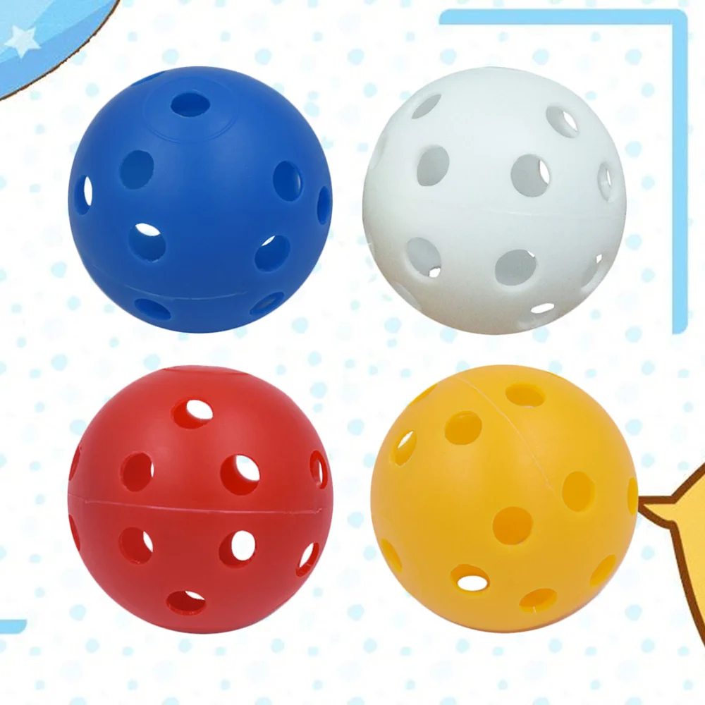 

12pcs Perforated Play Balls Hollow Practice Training Sports Balls (Mixed Colors)