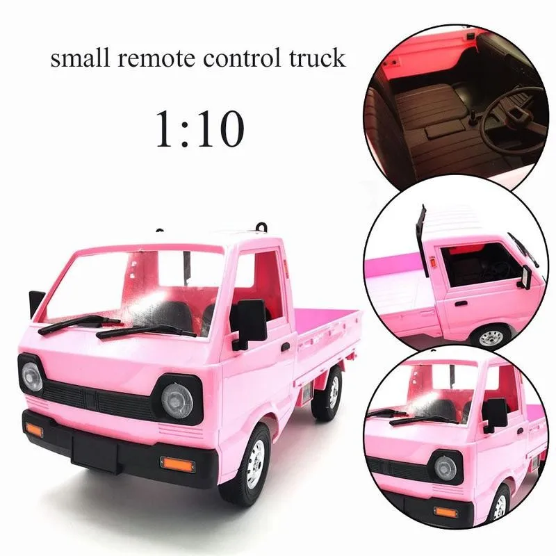 

WPL D12 1/10 4WD Remote Control Car Simulation Drift Truck Drawing 260 Engine Climbing Car Led Lights Road Remote Control Car
