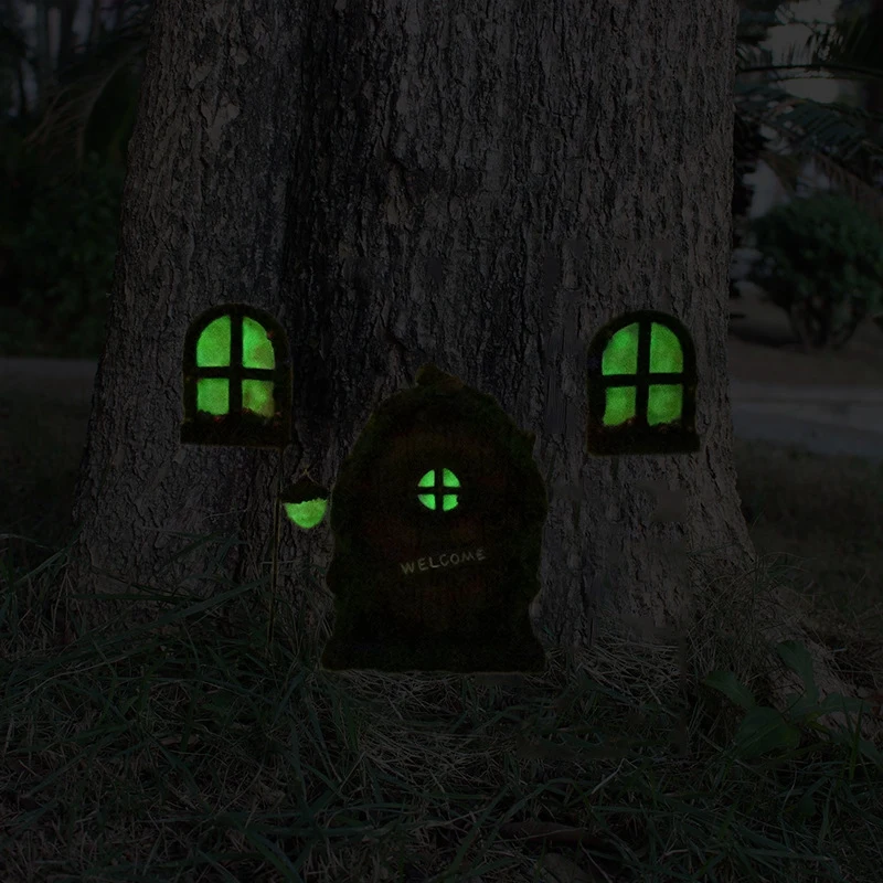 Фея двери и окна для деревьев-светится в темноте двор арт Скульптура украшение