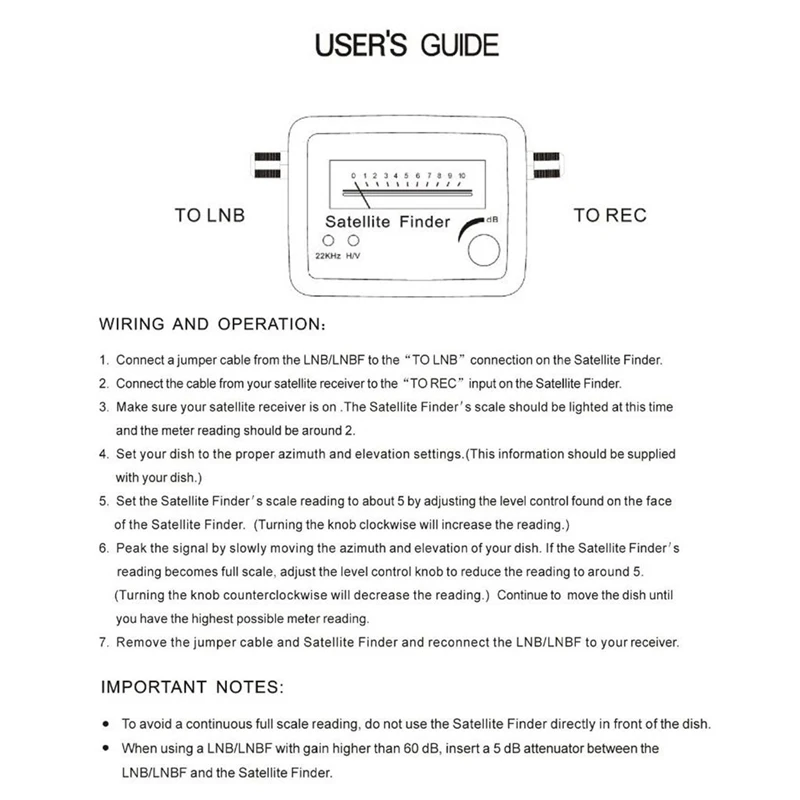 

TV Signal Finder Digital Satellite Finder LNB Digital TV Finder