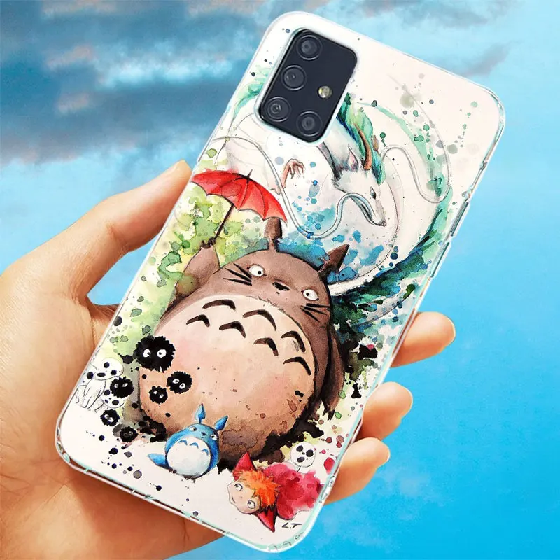 anime studio ghibli totoro soft case for samsung galaxy a12 a02 a03s a21s a22 a32 a52 a72 a82 s21 plus fe ultra m32 m12 cover free global shipping
