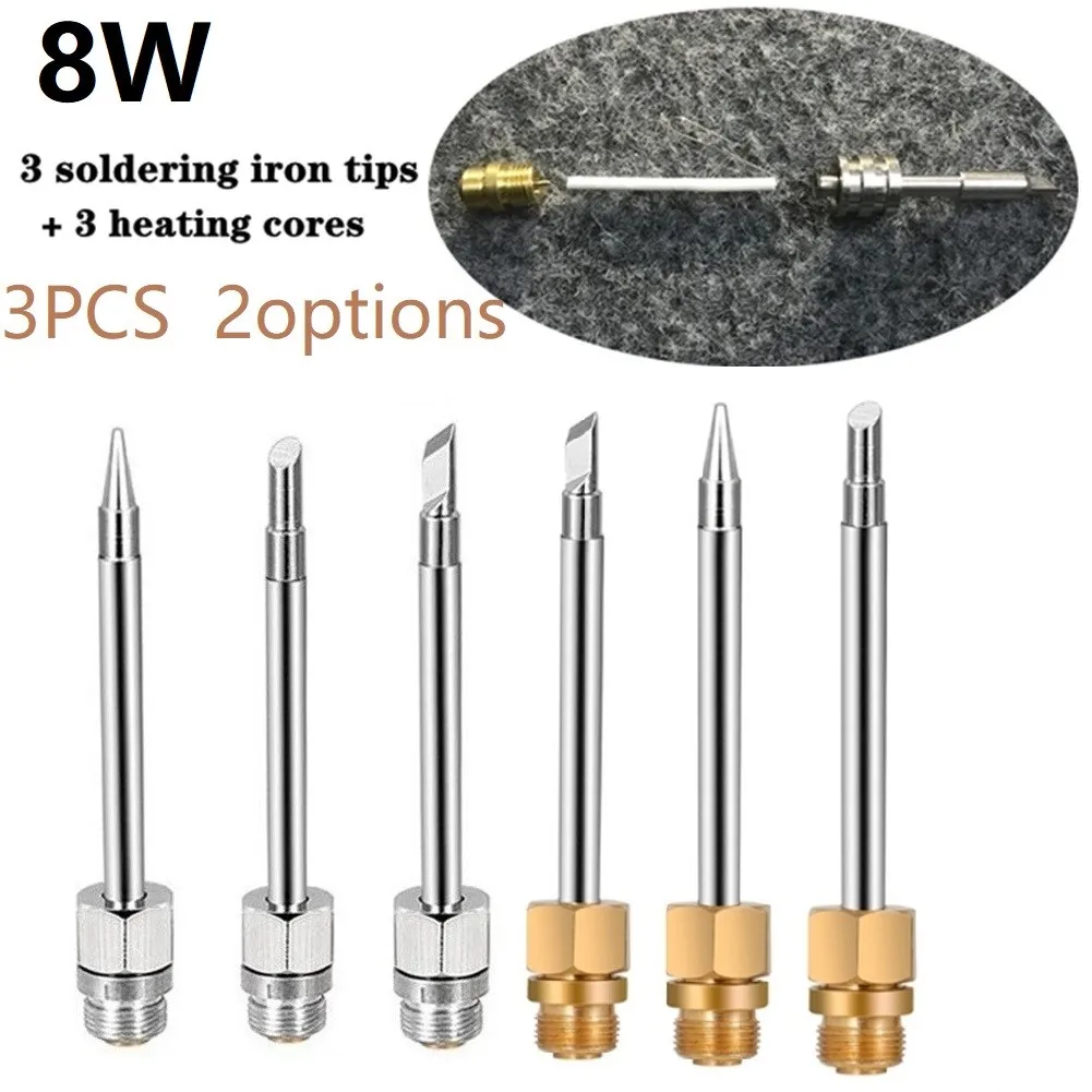 

3pc 510 Interface Soldering Iron Tip Mini Portable USB Welding Tips Rework Accessories Tool Parts 8w 2inch 51mm Car Repairing