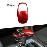 real red carbon fiber gear shift knob cover fit for dodge challenger charger 2015 20