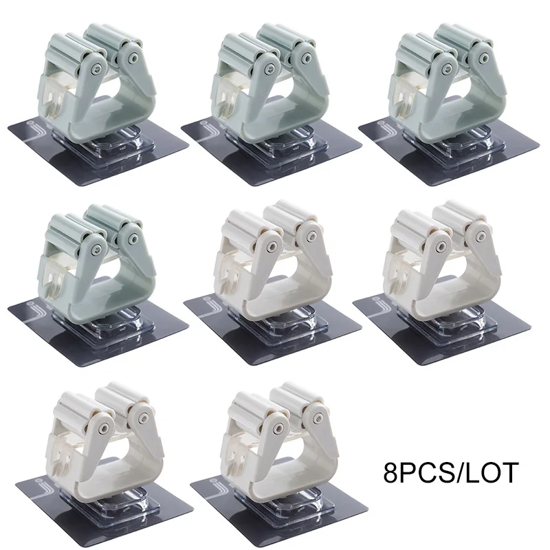 8pcs 8 шт./лот подставка для швабры держатель настенный метла вешалка для хранения вешалок Швабра клей крюк кухня ванная комната аксессуары инструменты - Цвет: 8pcs