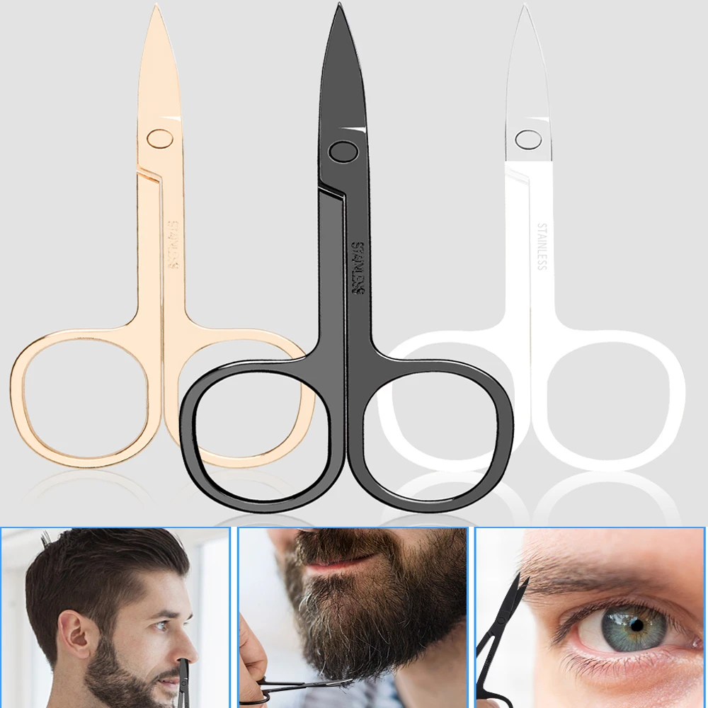 

Lnkerco Eyebrow Nose Hair Scissor Stainless Steel Cut Mustache Eyelash Ear Nose Hair Remover Scissors Facial Makeup Beauty Tool
