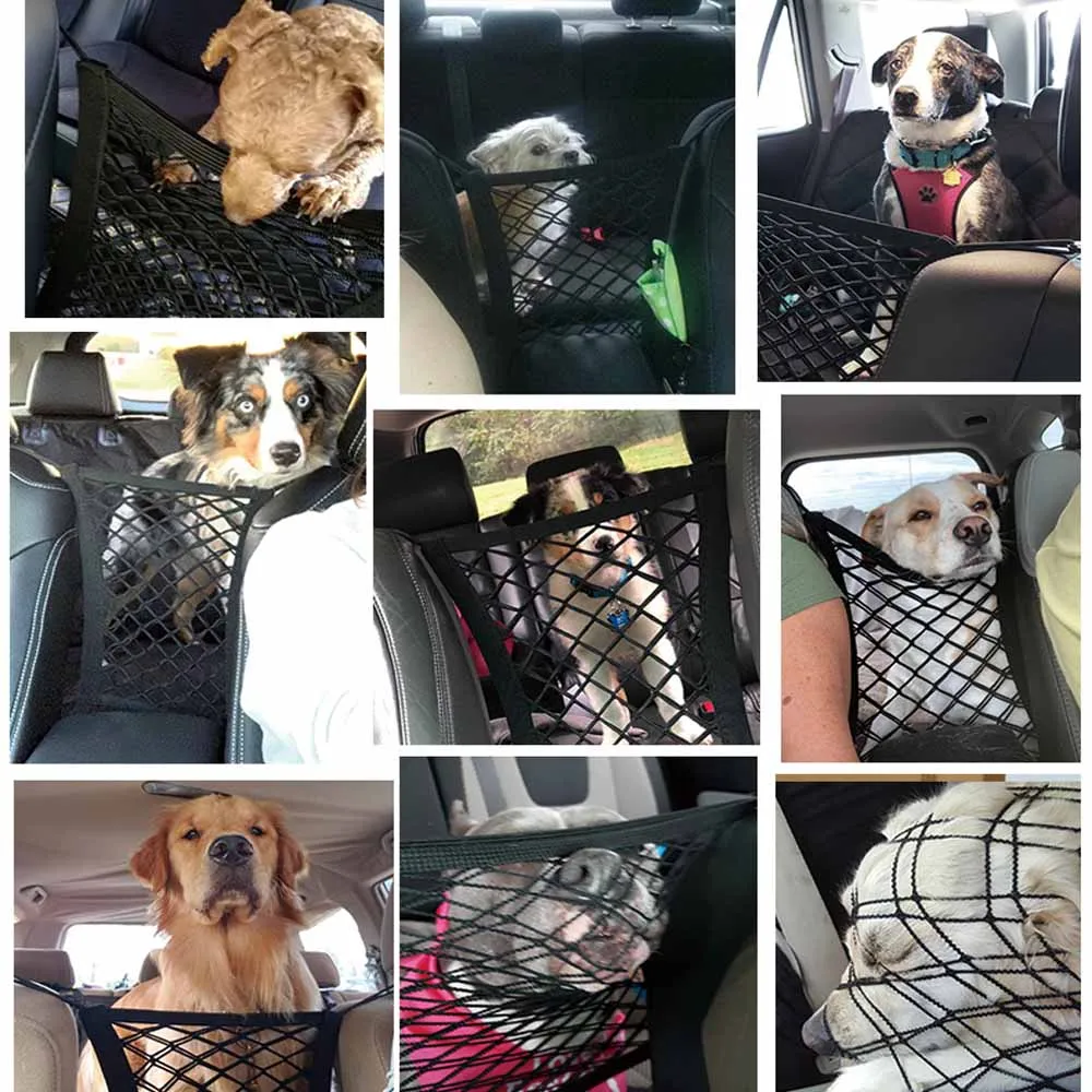 

Dog seat cover car protection net safety storage bag Pet Mesh Travel Isolation Back Seat Safety Barrier perro puppy accessories