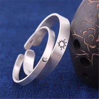 s999 korean version mens pure silver charm bracelet retro opening sun moon bracelet womens valentines day jewelry gift
