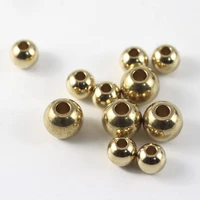 round light gold color 4mm 6mm 8mm 10mm 12mm brass metal loose spacer beads for jewelry making diy findings