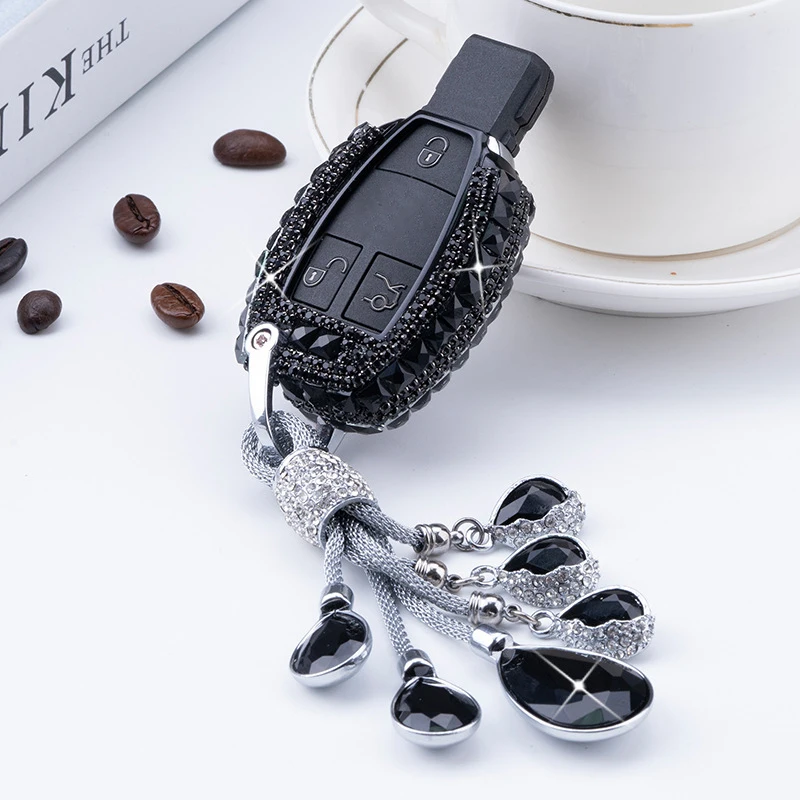 

High quality Diamond Zinc Alloy Car Key Case Cover Holder For Mercedes Benz W203 W210 W211 W124 W202 W204 AMG CLA Accessories