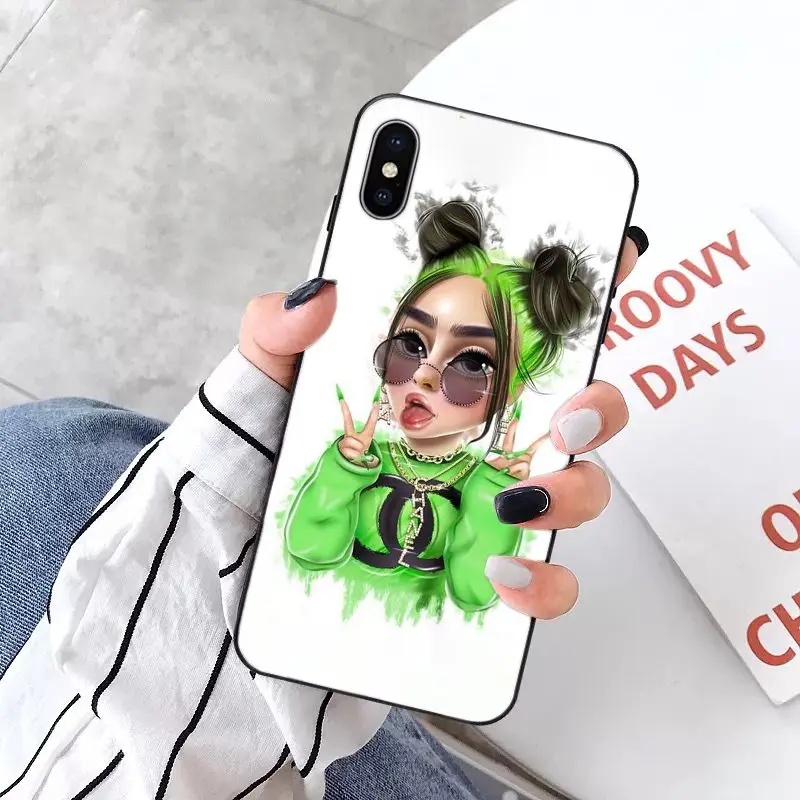 MaiYaCa Billie eilish Smart Cover черный мягкий чехол для телефона для Apple iPhone 8 7 6 6S Plus X XS MAX 5 5S SE XR 11 11pro max