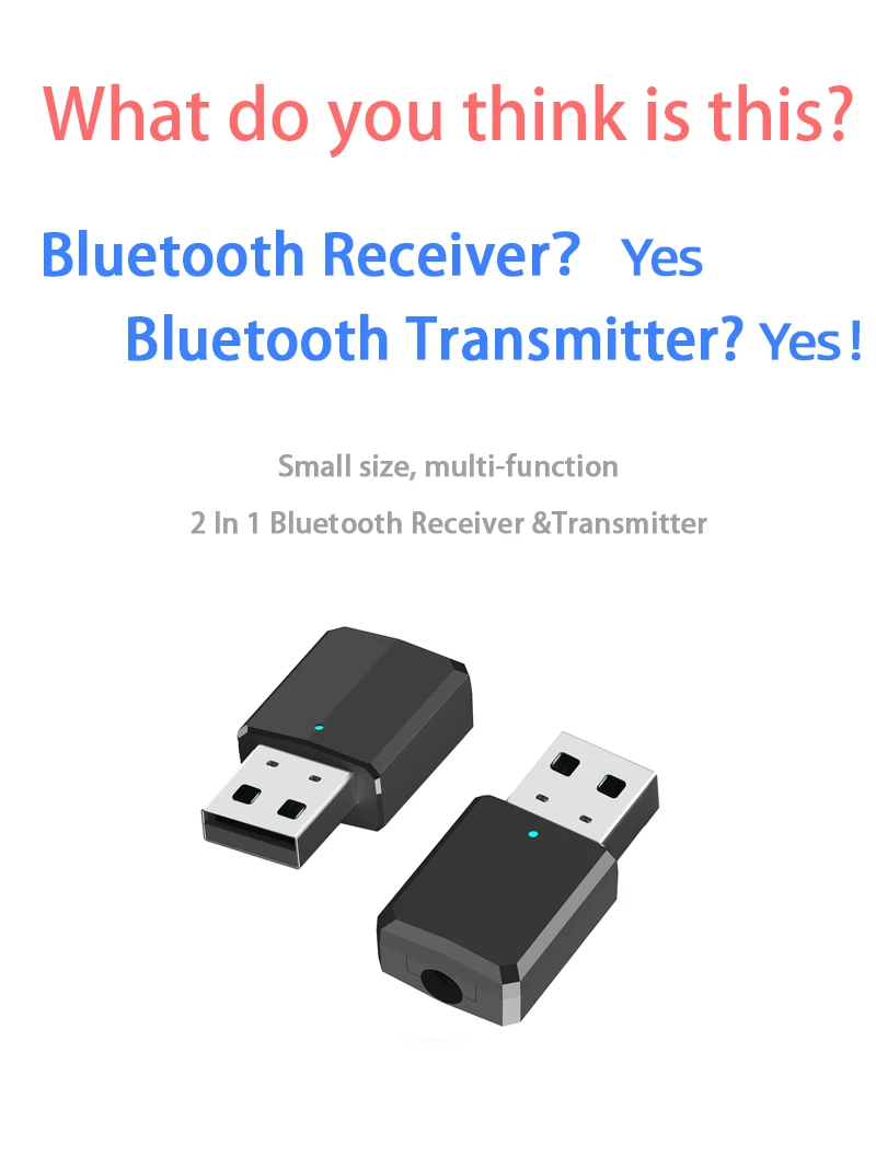 Новый портативный мини-передатчик 2 в 1 Bluetooth 5 0 приемник 3 мм AUX USB беспроводной