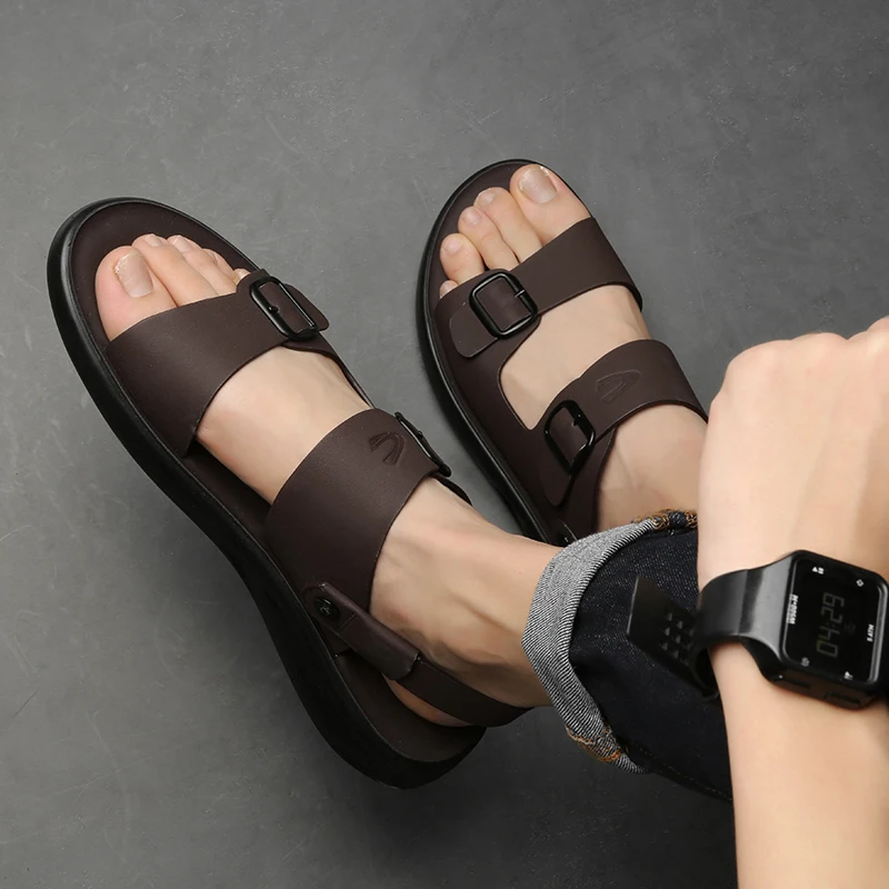 

Camel Active New Brand Shoes Summer Buckle Strap Men's Sandals Designer Genuine Leather Men Cowhide Fashion Man Beach Shoes