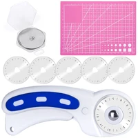 nonvor 45mm circular rotary blade patchwork fabric cloth cutter leather craft with blades and a5 cutting mat for quilting tools