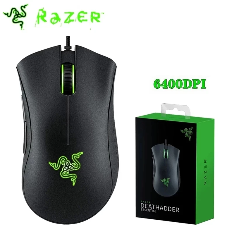 

Original Razer DeathAdder Essential Wired Gaming Mouse Mice 6400DPI Optical Sensor 5 Independently Buttons For Laptop PC Gamer