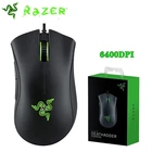 Проводная игровая мышь Razer DeathAdder, мышка 6400 точекдюйм, оптический сенсор, 5 кнопок, игровая мышка для ноутбука, ПК, геймера,