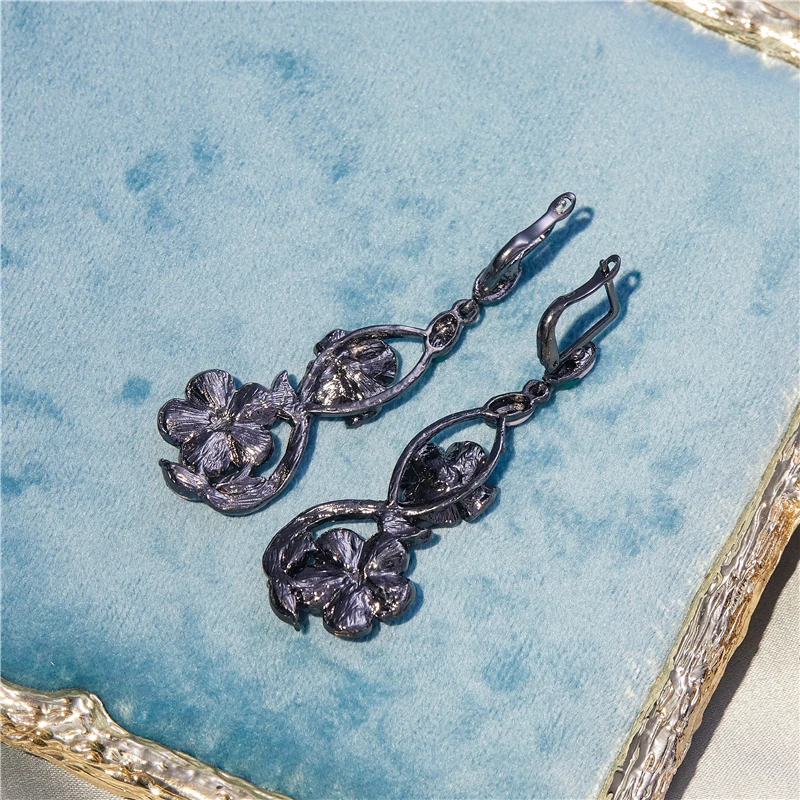 

Fashion Popular Exquisite Romantic Purple Flower Earrings Female Elegant Charming Banquet Accessories Holiday Charm Gifts