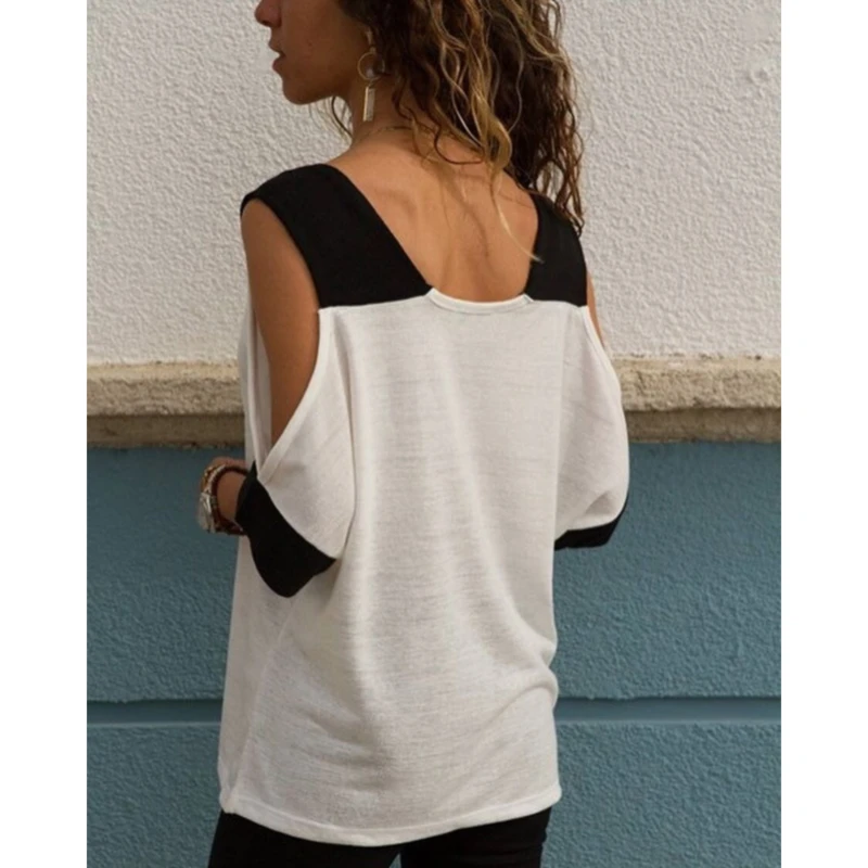 

Elegant Women'S T-Shirtsshort Sleeves Off-Shoulder Orange Loose T-Shirts V-Neck Streetwear Casual Fashion High Quality Lady