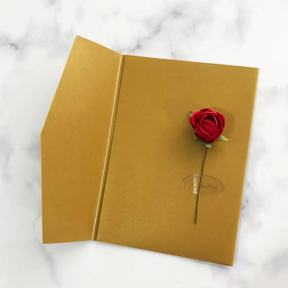 

20PCS/LOT Wedding Invitation Card Envelope With Rose Design Invitation Card