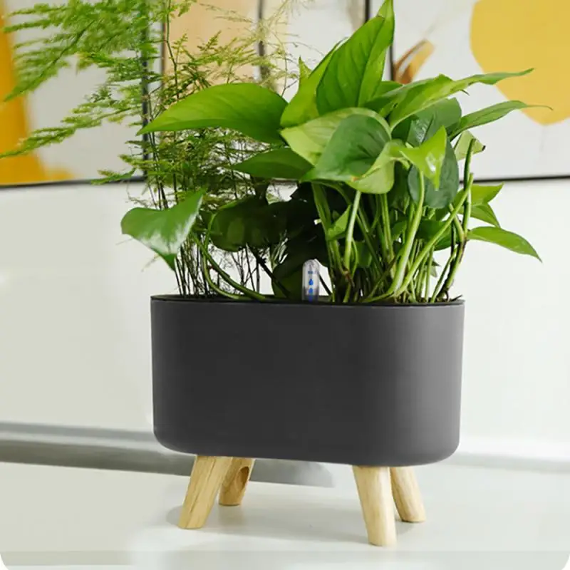 Настольный пластиковый цветочный горшок квадратный с функцией самополива