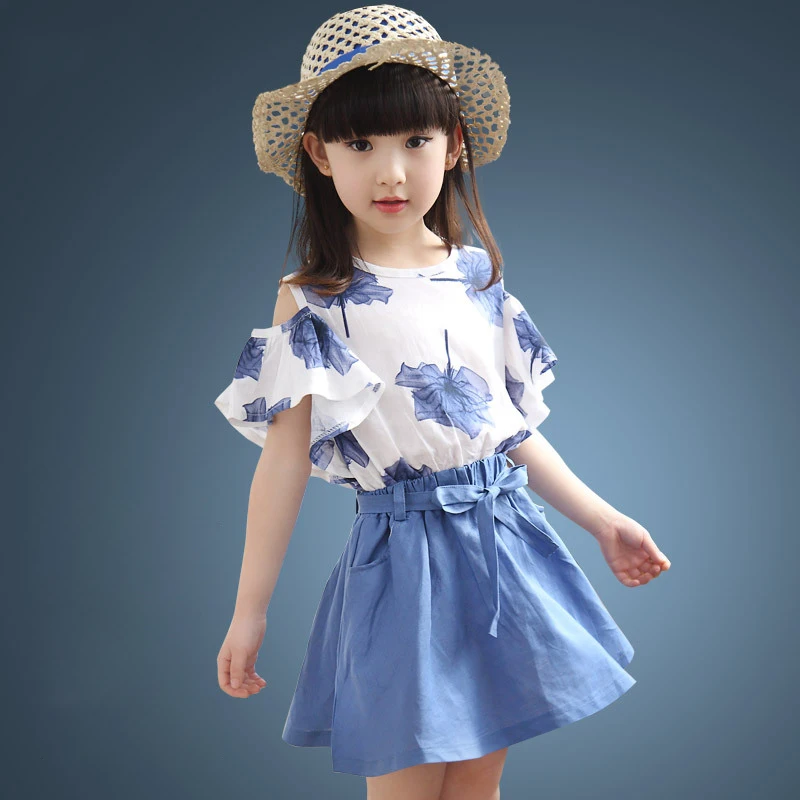 

Girls Summer Outfits Kids Fashion Girl 2020 Children Clothing Maple Skirt Set Teenage Girls Clothing For 10 12 Year Clothes