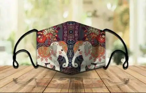 

Awesome Colorful Pattern Elephant Face Mask Cloth Face Mask Printed