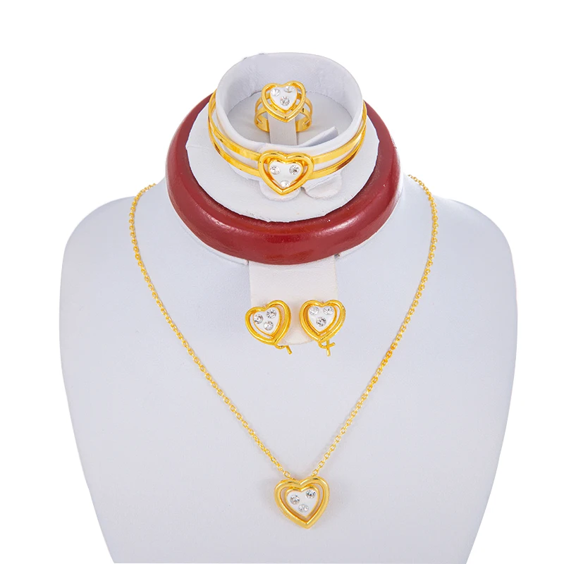 Ювелирные наборы золотого цвета для малышей Дубай детские браслеты любовь