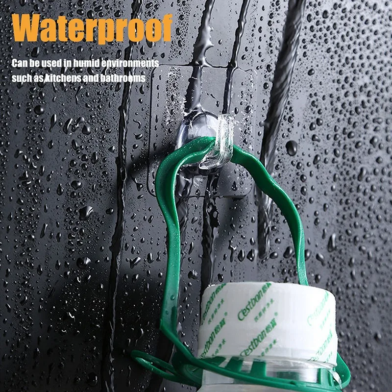 

Transparent Hook Hangers Strong Self Adhesive Door Wall Hangers Hooks Suction Heavy Load Rack For Kitchen Bathroom 10/20pcs