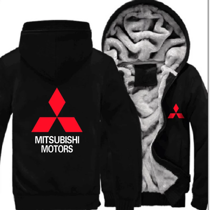 

NEW custom Men Comfortable Mitsubishi Motors Women Coat Leisure Zipper Hoodie Winter Fleece Unisex Thicken Jacket Clothing