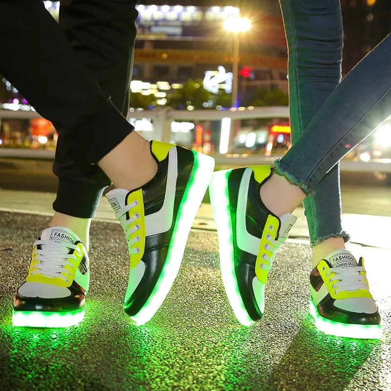 Размер 30-44 USB зарядка детские светящиеся сникерсы Led обувь для детей Мальчики Девочки светящиеся освещенные туфли с подсветкой повседневная обувь