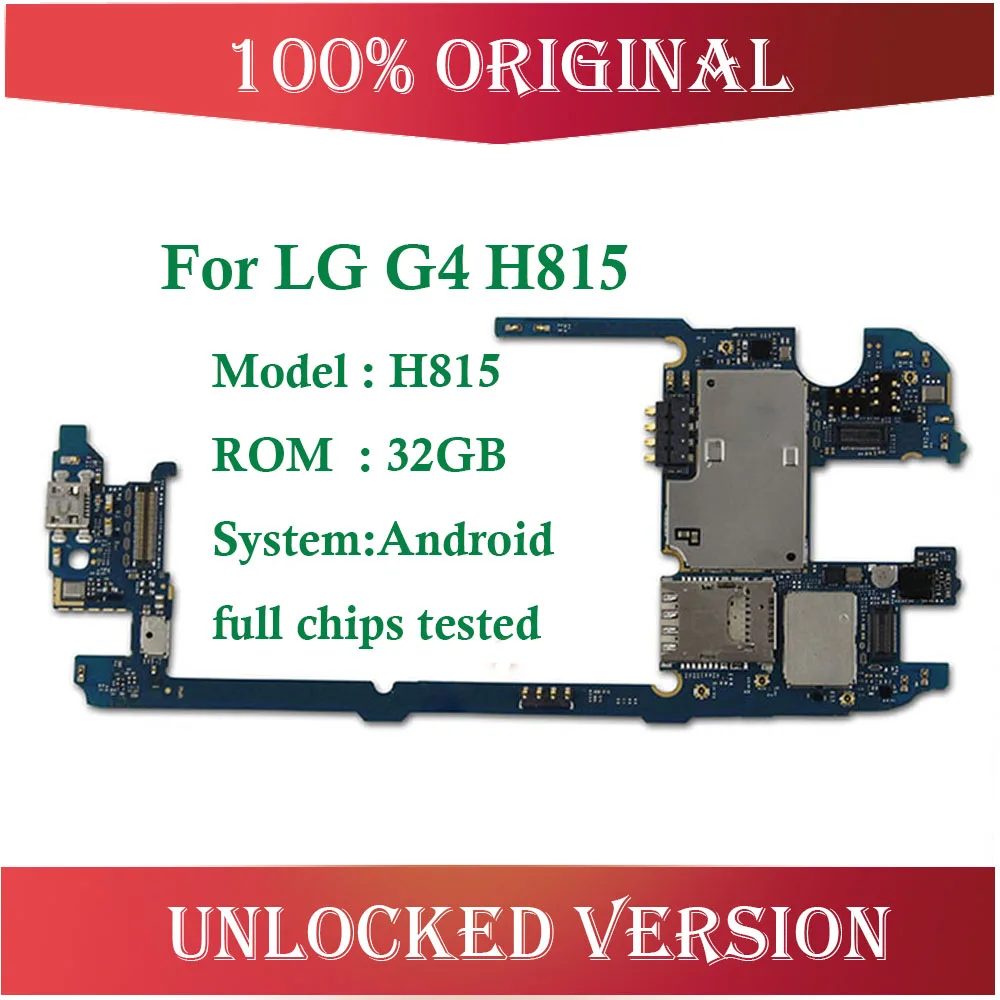 32 Гб оригинальная разблокированная материнская плата для LG G4 H815 с чипами, полные Материнские платы для LG G4 H811 H818 H810 H812 материнская плата