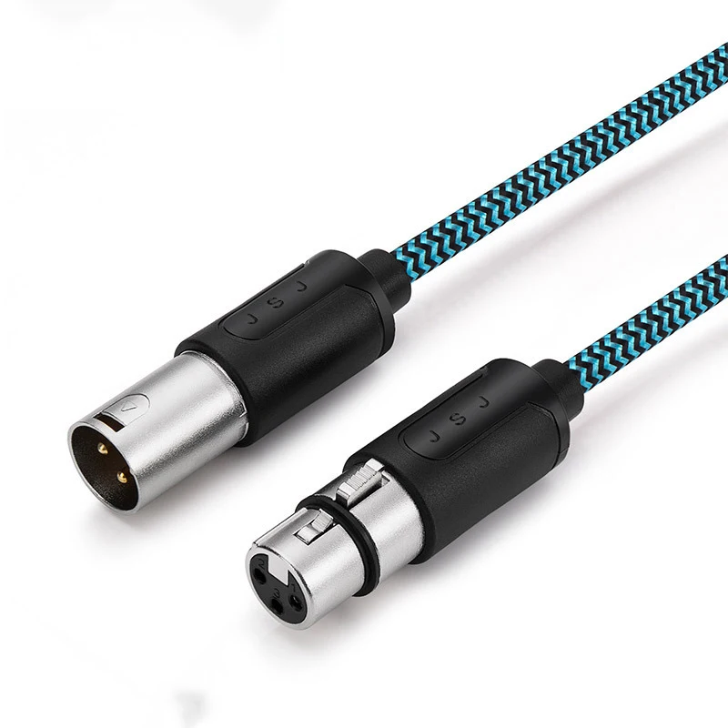 Кабель XLR Папа мама M/F 3 контакта фольга + Плетеный экранированный кабель для