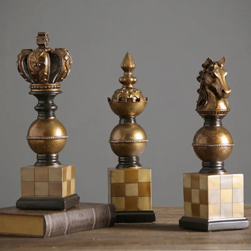 Американские деревенские Винтажные Украшения из смолы ремесло шахматные