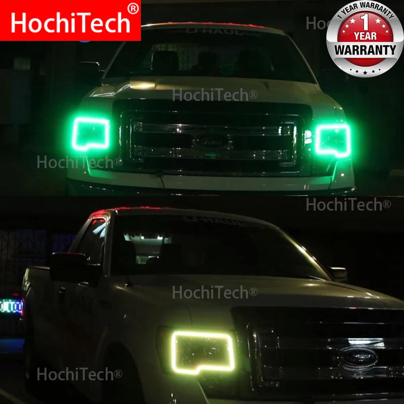 Для Ford F150 RGB светодиодный ангельские глаза гало кольца последняя фара Мульти Цвет