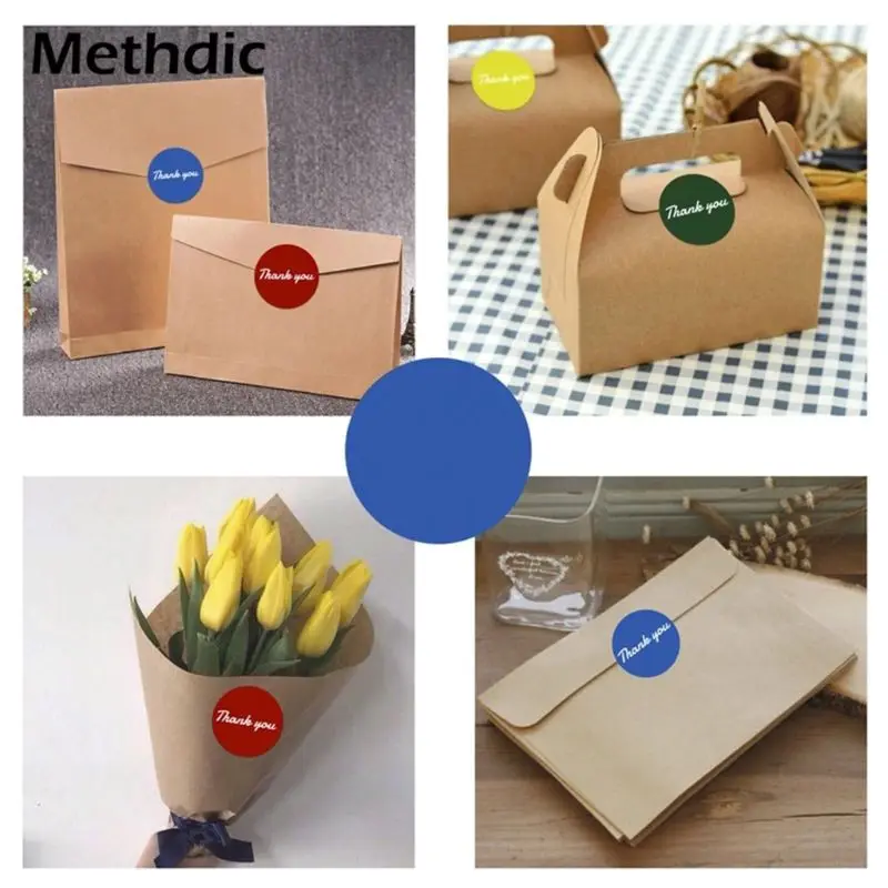 

500pcs Round Heart Thank You Stickers Handmade Scrapbooking Business Packaging Seal Label Stationery Sticker