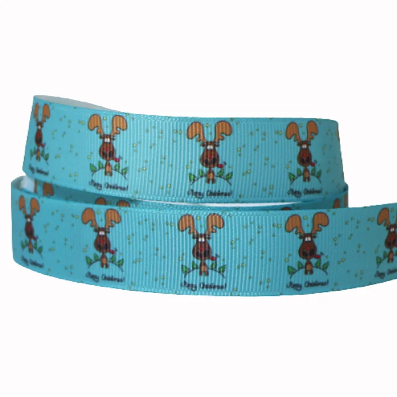 

50yards/lot 16-75mm Christmas Printed Grosgrain Ribbon For Wedding Party Christmas Decoration Hair Bows DIY Materials