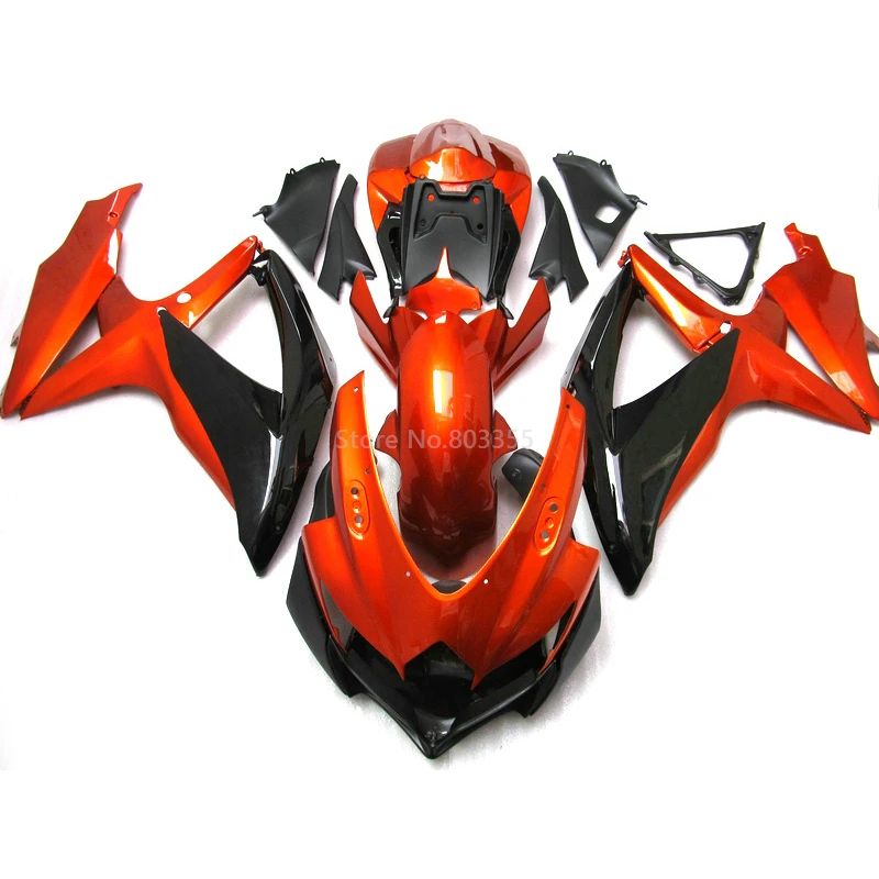 

Оранжевые черные Обтекатели подходит для 2008-2010 SUZUKI GSXR600 750 K8 корпус инжектора защита gsxr600 08 09 10 КОМПЛЕКТЫ обтекателей NJ12