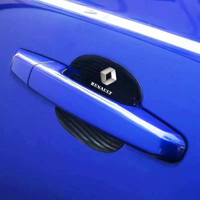 

4Pcs car door bowl carbon fiber leather 4S shop custom protection for renault clio 2 3 4 5 mk3 mk4 renault megane 2 3 4 cc Car