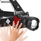 2021 XHP100 9-Core высокий мощный Сенсор фары Flash светильник Головной фонарь светодиодный погрузчик USB 18650 Перезаряжаемые Рыбалка Фонари светильник