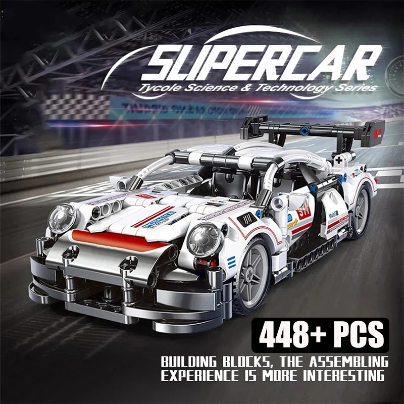 

White Technical car Building Blocks pull back Sports supercar Champions Vehicle Racing model bricks Toys For Boy children gifts