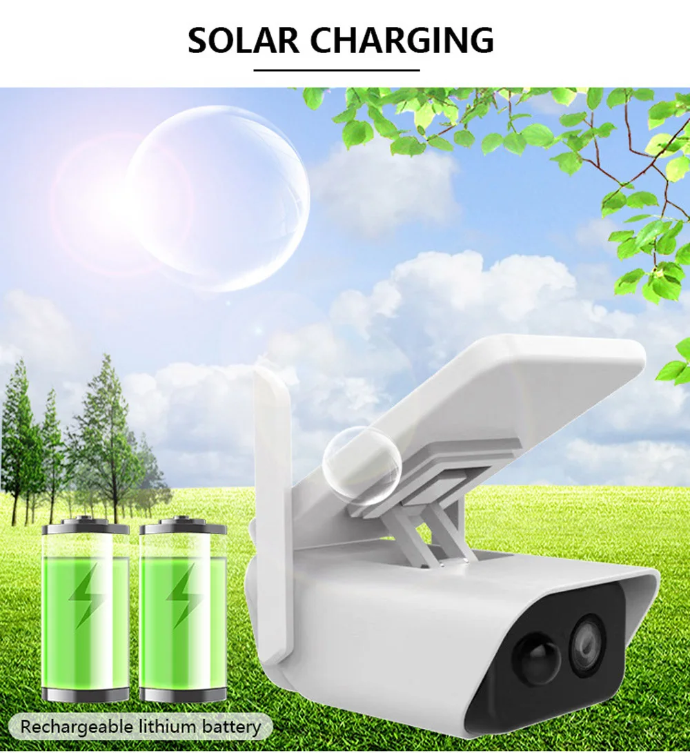 3mp wireless solar power wifi camera cctv security protection smart home outdoor waterproof pir motion detection securite cam free global shipping