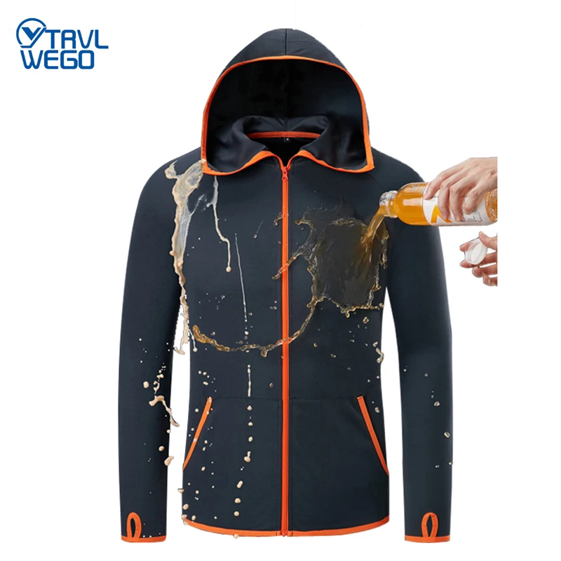 

TRVLWEGO Outdoor Fishing Clothing Hooded Ice Silk Men Jacket Quick-Drying Coat Fishing Shirt for Camping Hiking Cycling Jersey