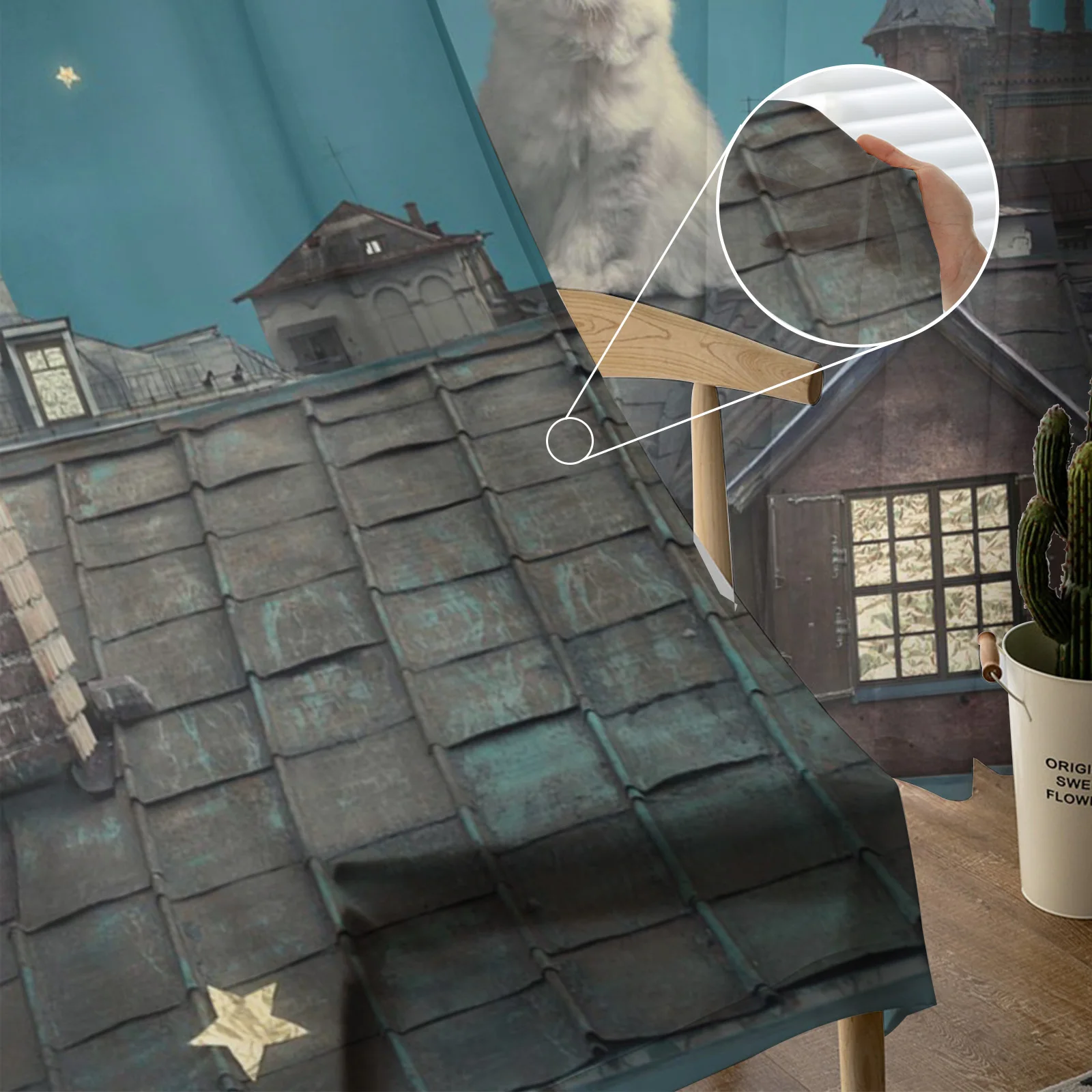 Тюлевые занавески с изображением котят и звезд на крыше шторы из вуали для