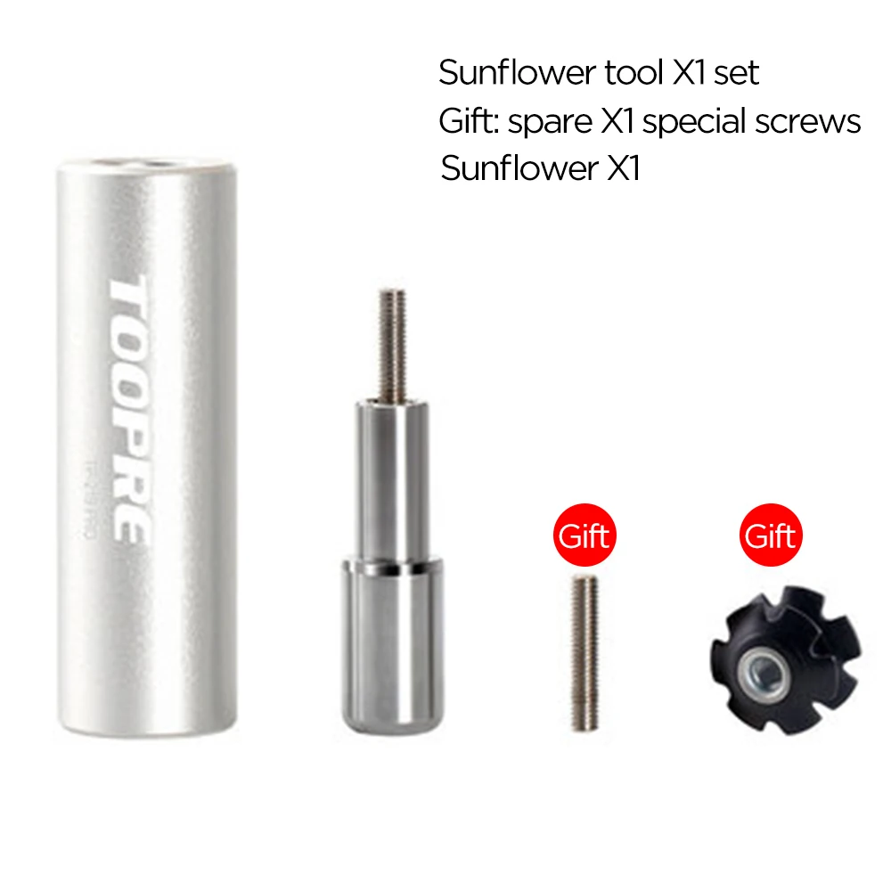 

Bike Bicycle Fork Installer Headset Driver Tool Star Nuts Sun Flower Driving Repair Tools Nut Setting Kit with Spare Screws