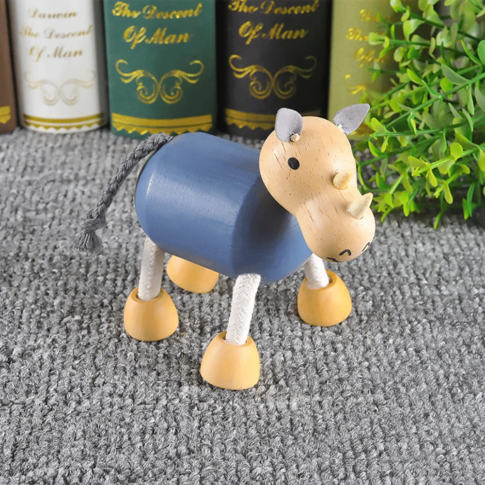 Деревянная миниатюрная настольная игрушка с имитацией тигра в стиле