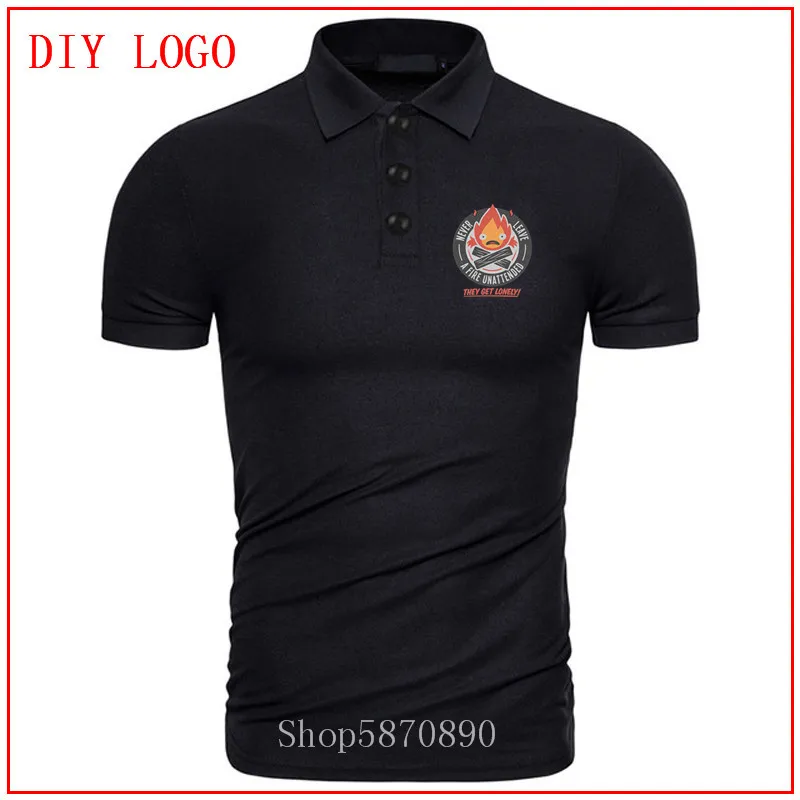 Одинокий огненный демон кальцифер движущийся замок Хоул. Studio Ghibli рубашка поло Мужские homens свитшоты в стиле